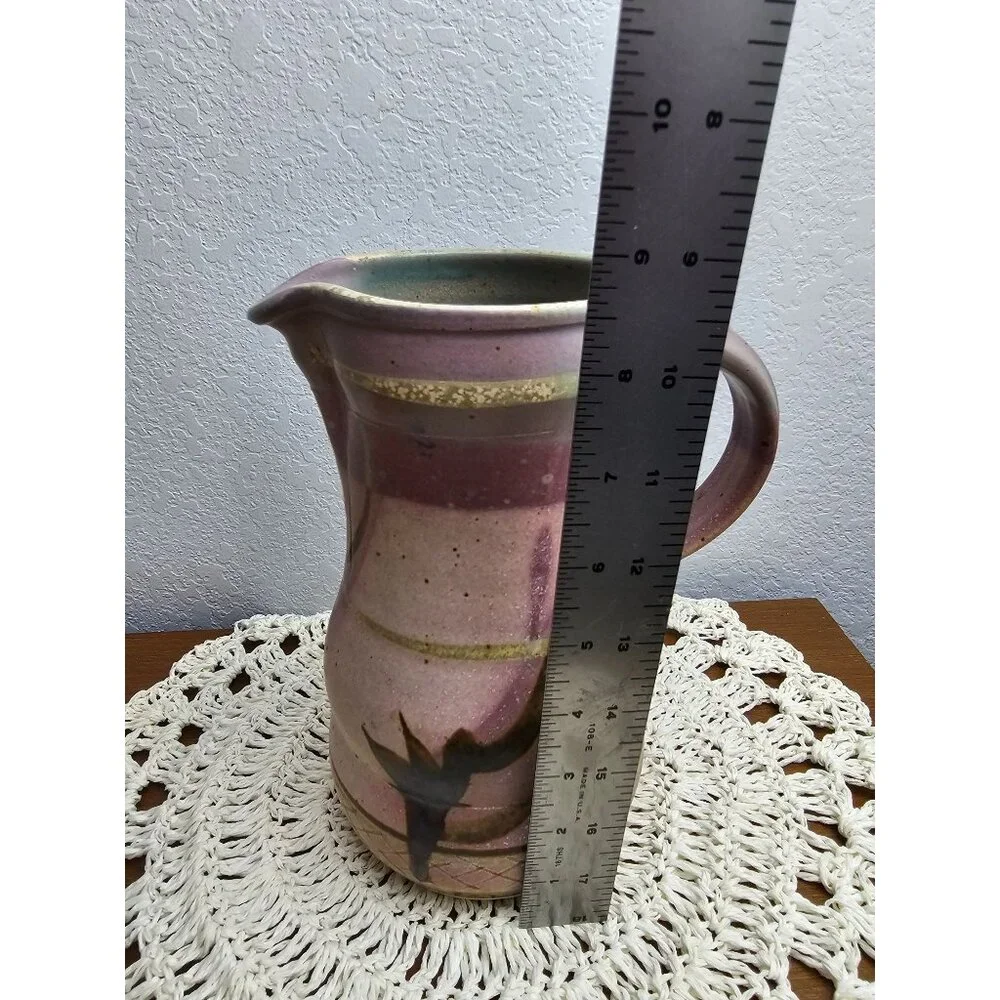 Elmer Taylor Studio Art Pottery‎ Pitcher Stoneware ET, 9 inch, serviceable